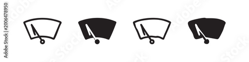 Cuadro en lienzo Set of Hand Drawn Windshield Wiper Icons, Car Maintenance and Safety Symbols