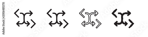 Free Download Full screen and exit full screen icon set. Expand and collapse arrows symbol vector illustration. - GFXLoad