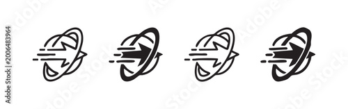 Foto Speed and motion icons: abstract arrows conveying fast movement and progress