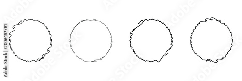 Drawn Jagged and Rough Sketched Circle Frames Set