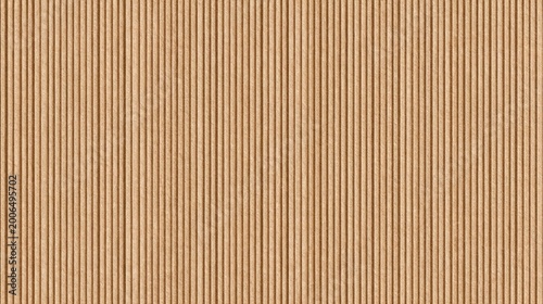 Seamless corrugated cardboard texture with vertical ridges and a natural brown hue