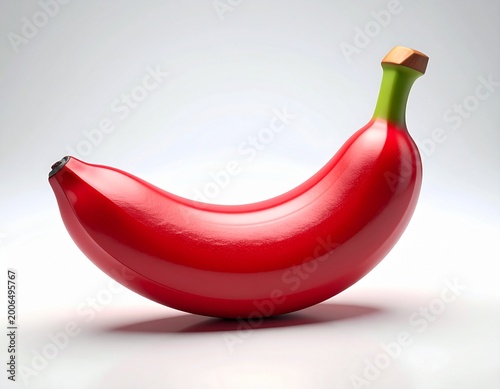 Red Banana Fruit Isolated on White Background