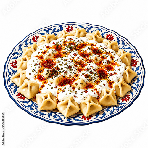 Manti illustration for Turkish dumpling restaurant menu design