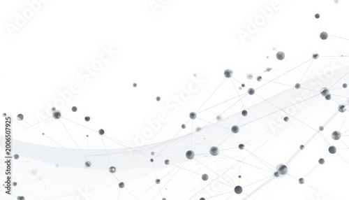 Abstract network of particles and connecting lines with abstract particles connection technology background information structure molecule internet communication futuristic