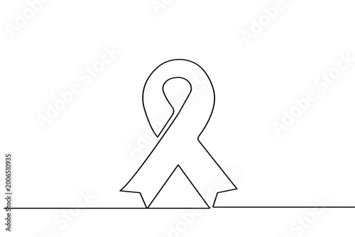 Minimalist one line art of world aids day symbol for healthcare awareness design