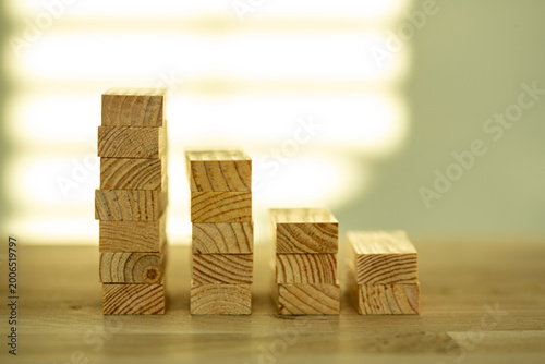 Stacked wooden blocks illus...