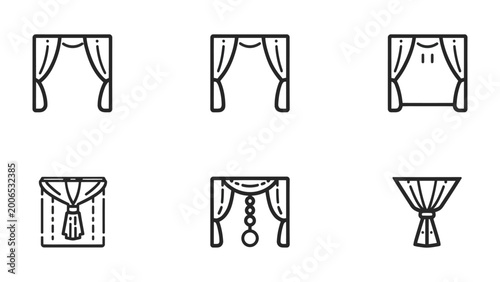 Foto Elegant Curtain Collection: A selection of exquisite curtain illustrations, showcasing various design styles and textures