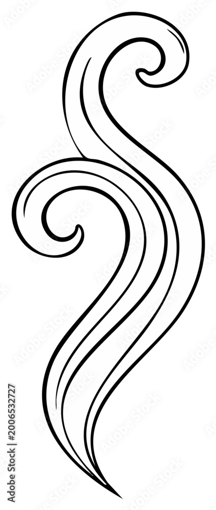 Fototapeta premium Elegant Swirls and Curls Black and White Line Art Decoration Element