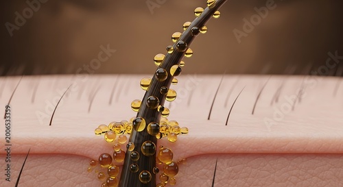 Close-up of a hair follicle with visible details.