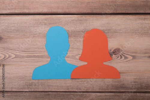 Paper cutouts of male and f...