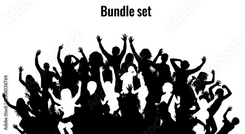 Tableau sur toile Silhouette of people celebrating together.