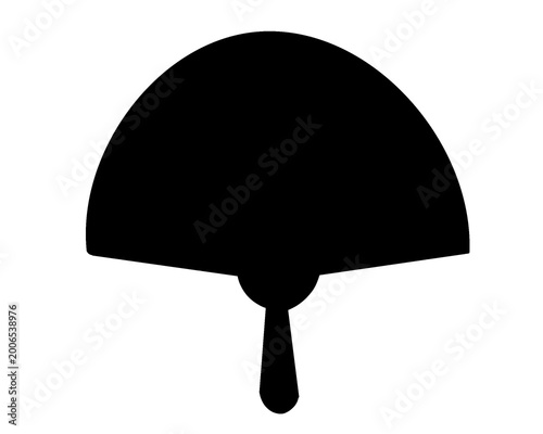 folding fan silhouette, vector illustration
