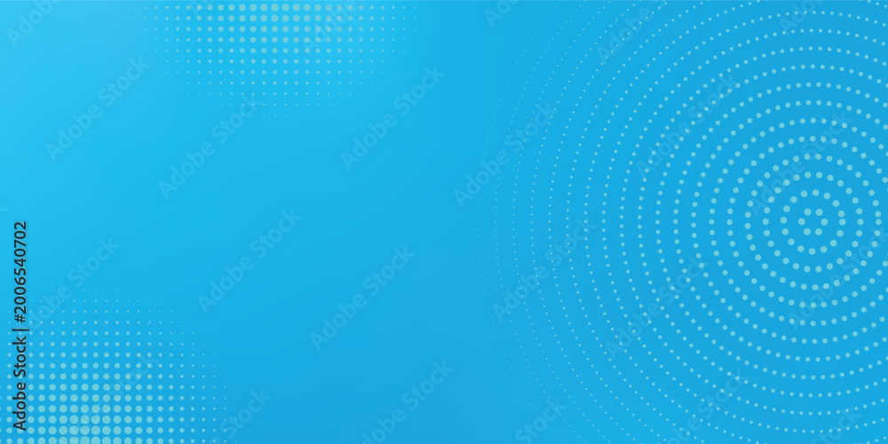 Obraz premium Halftone dots on blue background. Comic pop art style blank layout. Template design for comic book, presentation, sale or web banner. Vector illustration,eps10