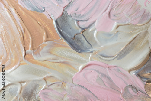 Fotografie Expressive close-up of heavy impasto brushstrokes