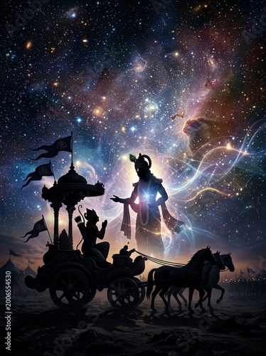 Krishna Reveals Universal Truths to Arjuna Before War