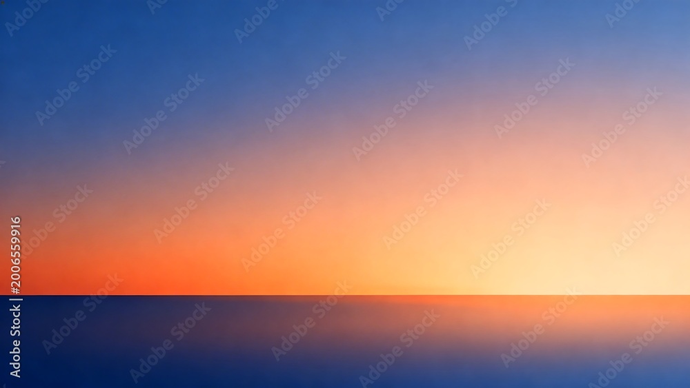 Fototapeta premium Colorful sky over calm water horizon