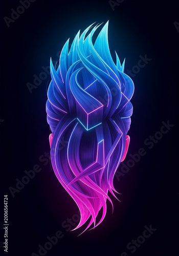 Abstract digital art of a vibrant glowing flamelike structure.