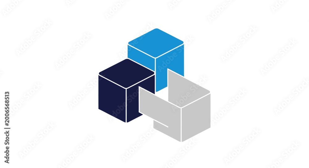 Obraz premium Three dimensional colored cube shapes.