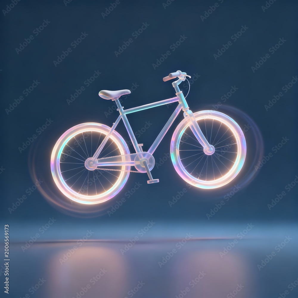 Fototapeta premium Iridescent Glow Bicycle