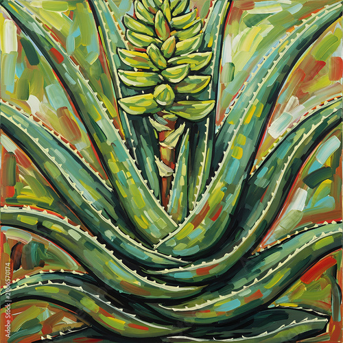 Aloe Vera Plant in Full Bloom A Vibrant Botanical Study.