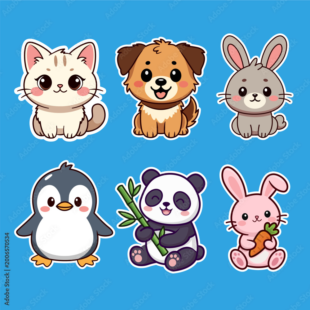 Fototapeta premium set of funny animals