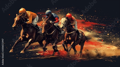 Gold horse flat graphic illustration