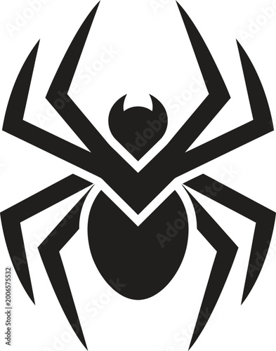 Black spider icon, spider symbol, arachnid logo, vector graphic