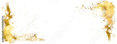 Bild auf Leinwand Brushstroke with gold