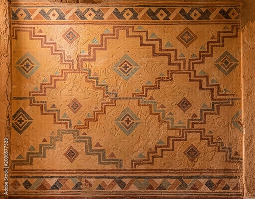 Aztec pattern mural