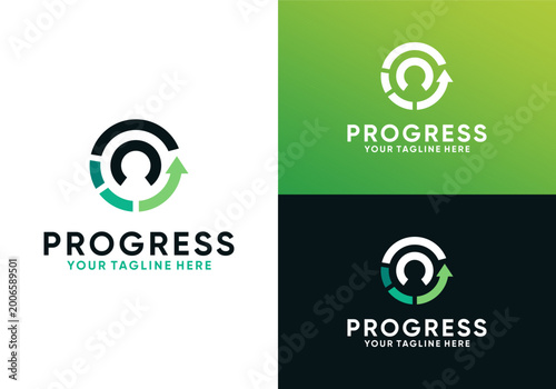Human growth progress logo design. Vector graphic icon of human and arrow logo design. Symbol for growing progress in business investment, marketing, finance, and management companies.