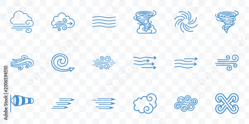 Canvastavla Weather Wind Icons Set