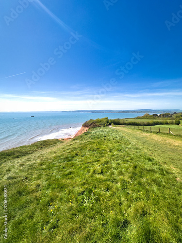 Exmouth from Orcombe Point Cliffs, Devon Coastline Panorama with Jurassic Coast Views