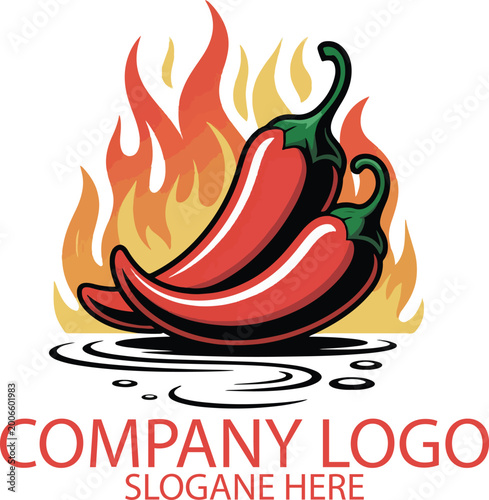 Hot Chili Peppers Engulfed in Flames Showcasing Fiery Heat and Vibrant Spicy Colors