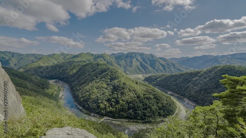 봉화 삼동재 호랑이바위 HDR 타임랩스, 낙동강 굽이와 여름 산악 풍경