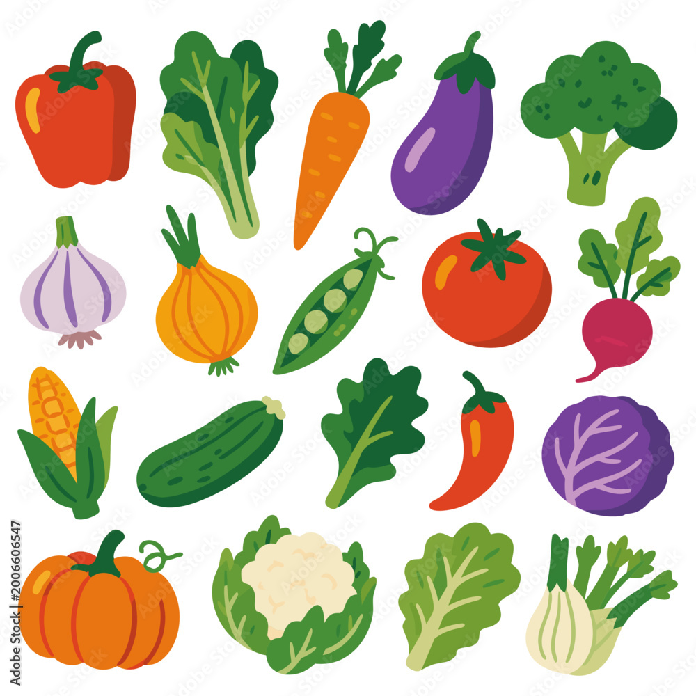 Fototapeta premium Vegetables set illustration