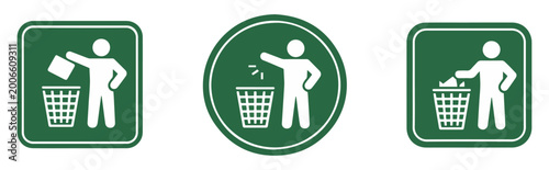Foto no littering sign icon flat vector