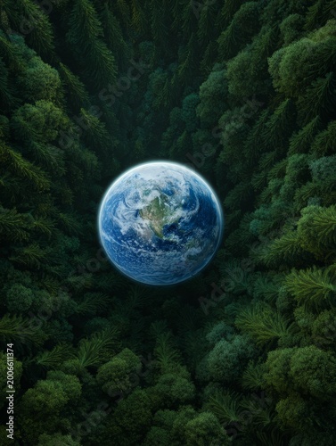 Exploring earth's beauty lush forest environment aerial view nature photography concept