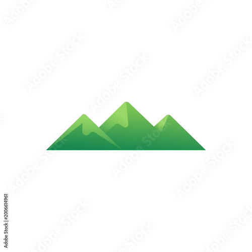 Minimalist green mountain range peaks illustration
