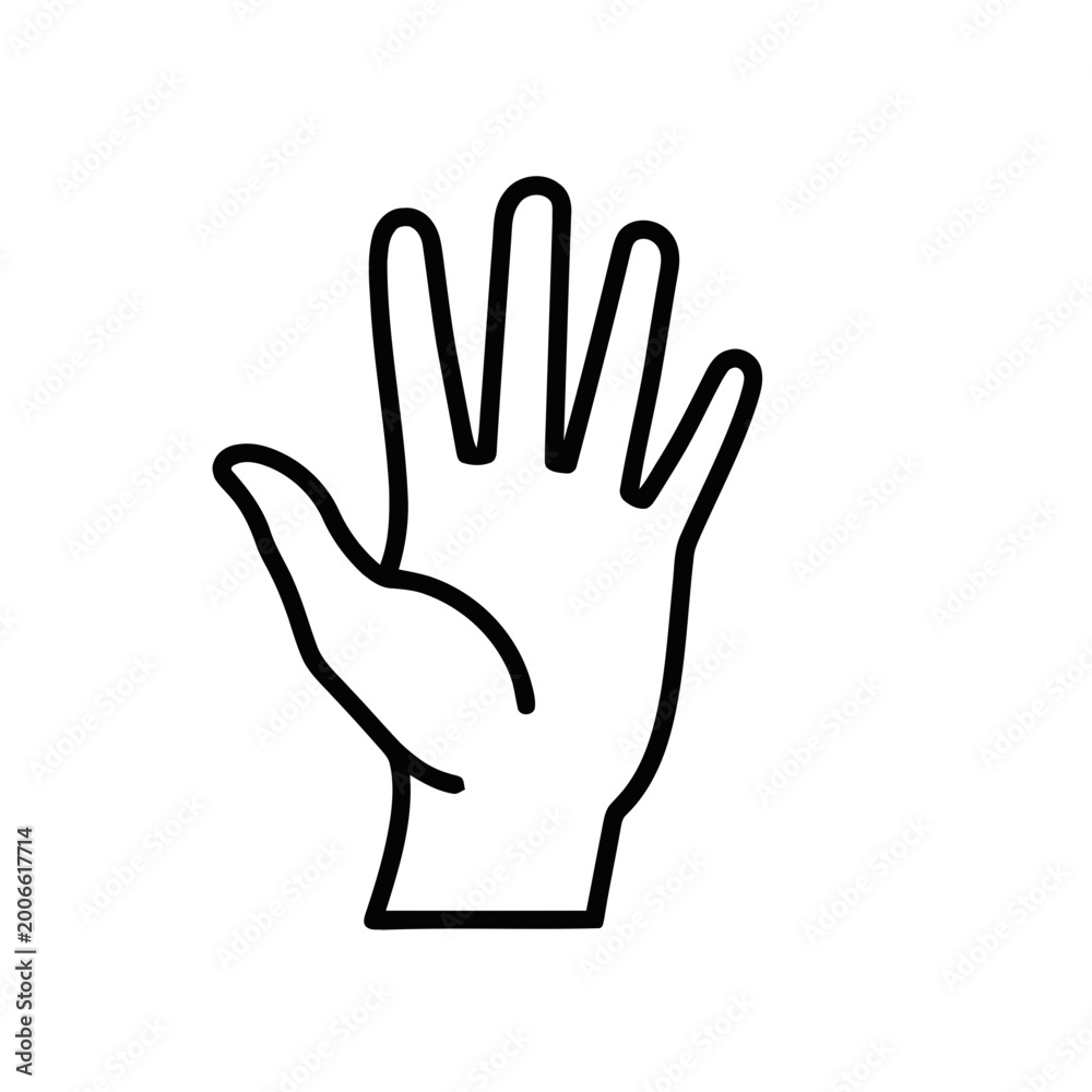 Fototapeta premium Hand gesture palm facing outward.
