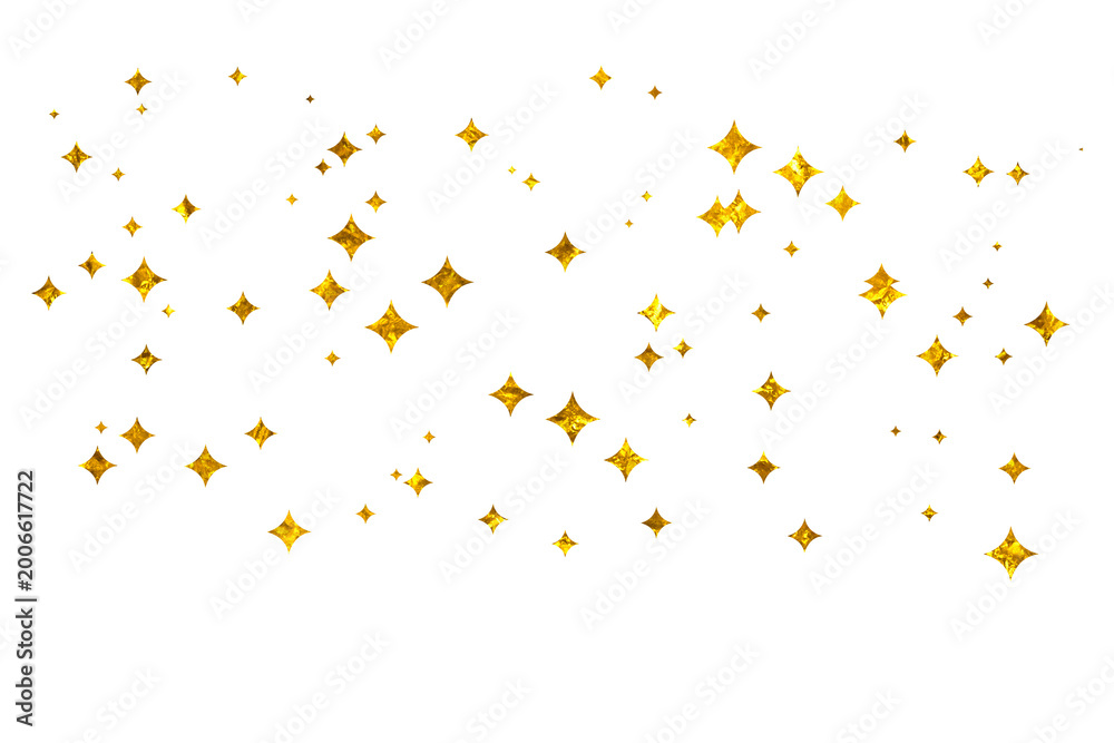 Naklejka premium Christmas golden gold glitter confetti