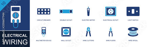 Photos Electrical wiring icon set