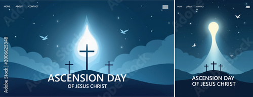 Canvas Print Elegant ascension day background, Illustration ascension day background for webs