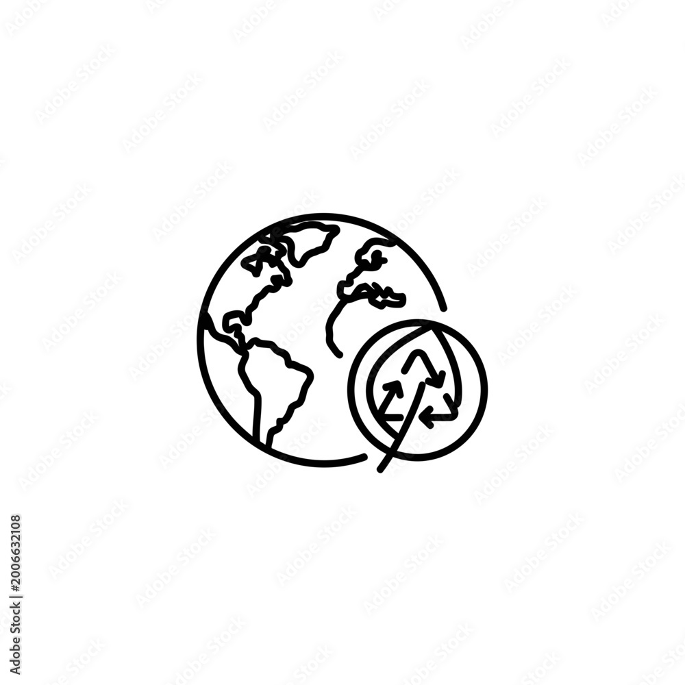 Obraz premium Global recycling and environmental conservation vector icon