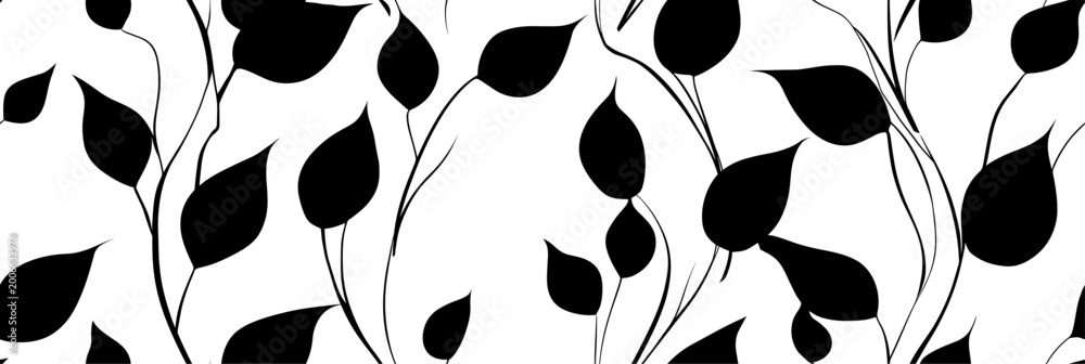 Fototapeta premium Pothos vine leaves forming elegant seamless pattern. Pothos vine leaves and branches creating a repeating organic pattern on white background