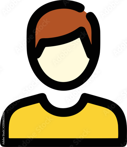 User Profile Avatar Male Person Icon. User profile avatar representing male person and digital identity.