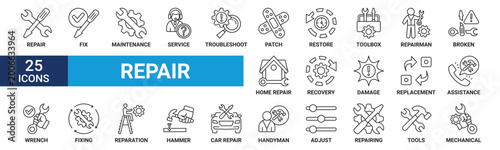 Tableau sur toile Repair icon set