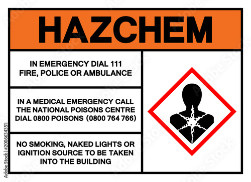 Foto Hazard Chemical Longer Term Health Hazard,GHS Hazard Pictogram, Vector Illustration, Isolate On White Background Label