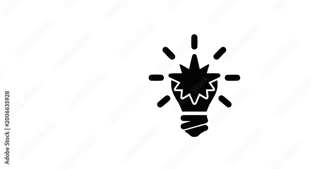 Fototapeta premium Vector illustration of creative light bulb icon, idea and innovation concept on a transparent background