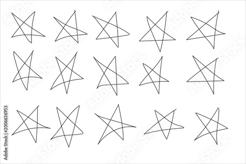 Bild auf Leinwand Collection of pentagrams a study in symbolic geometry and occult imagery