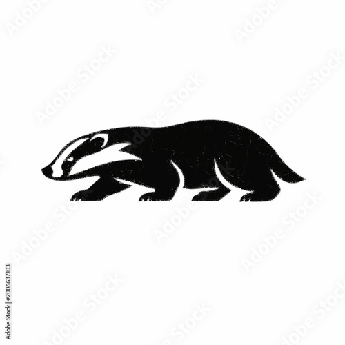 Minimalist Black and White Badger Silhouette Icon for Modern Branding Design